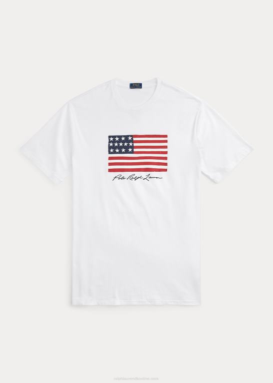 hvid Mænd Ralph Lauren flag jersey t-shirt Z426B1464