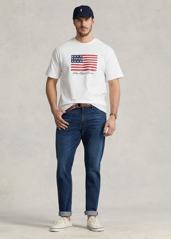 hvid Mænd Ralph Lauren flag jersey t-shirt Z426B1464