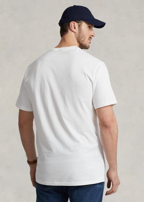 hvid Mænd Ralph Lauren flag jersey t-shirt Z426B1464