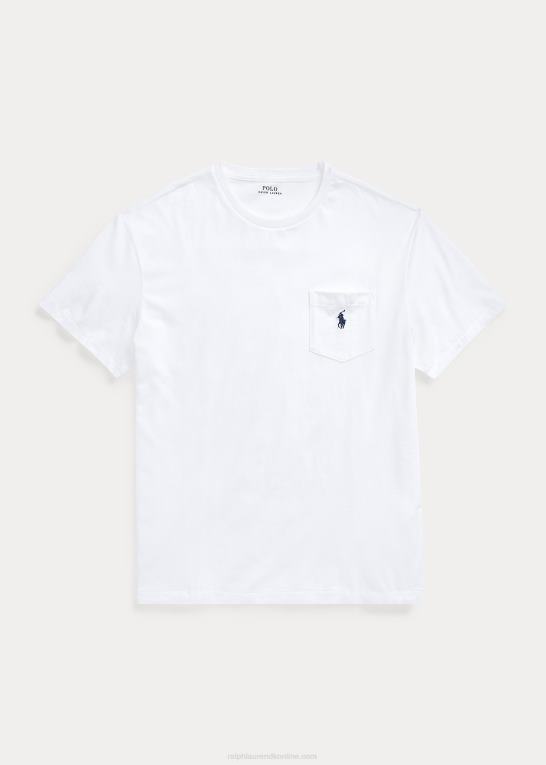 hvid Mænd Ralph Lauren jersey lomme t-shirt - alle passer Z426B248