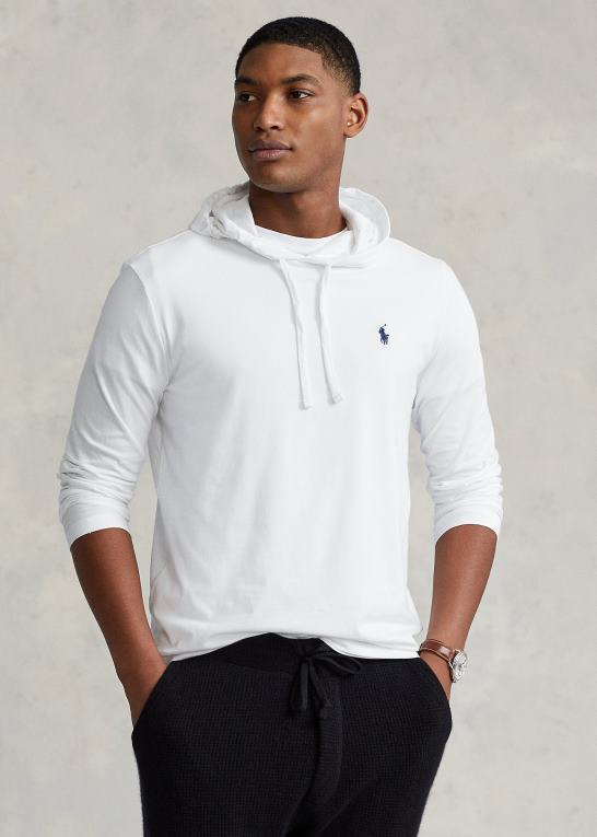 hvid Mænd Ralph Lauren jersey t-shirt med hætte Z426B309