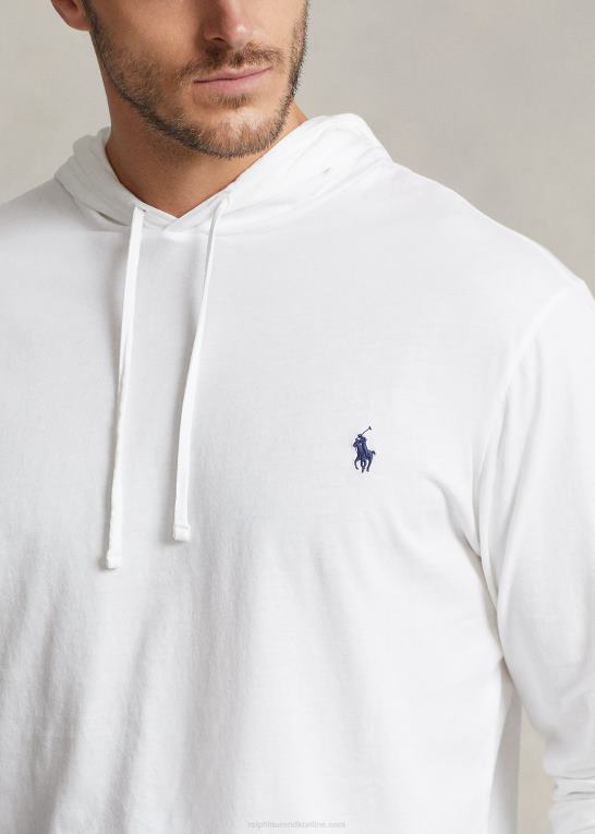 hvid Mænd Ralph Lauren jersey t-shirt med hætte Z426B8400