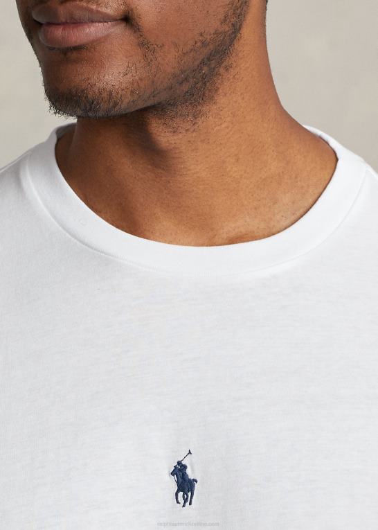 hvid Mænd Ralph Lauren jersey t-shirt med rund hals Z426B1883