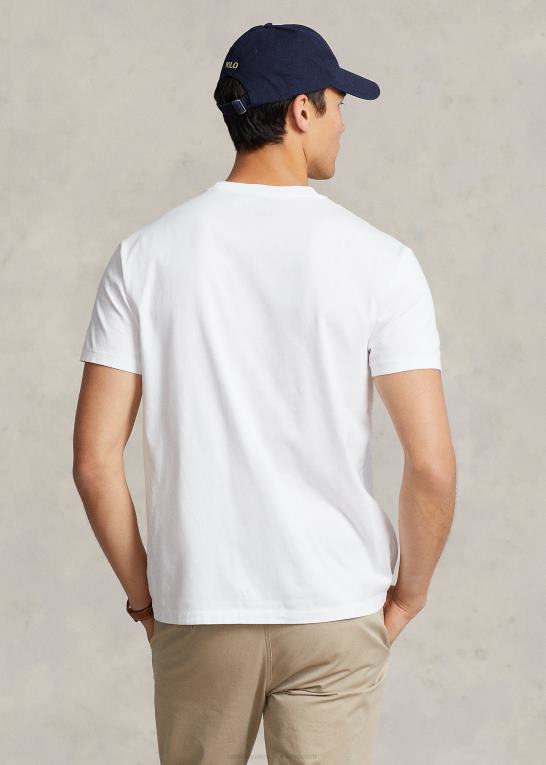 hvid Mænd Ralph Lauren jersey t-shirt med rund hals - alle passer Z426B155
