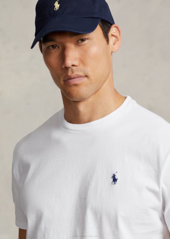 hvid Mænd Ralph Lauren jersey t-shirt med rund hals - alle passer Z426B155