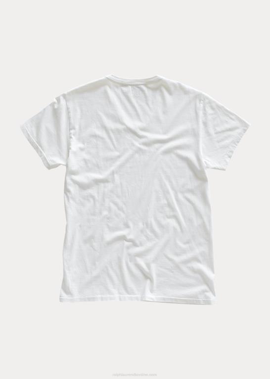 hvid Mænd Ralph Lauren jersey t-shirt med v-hals Z426B1690