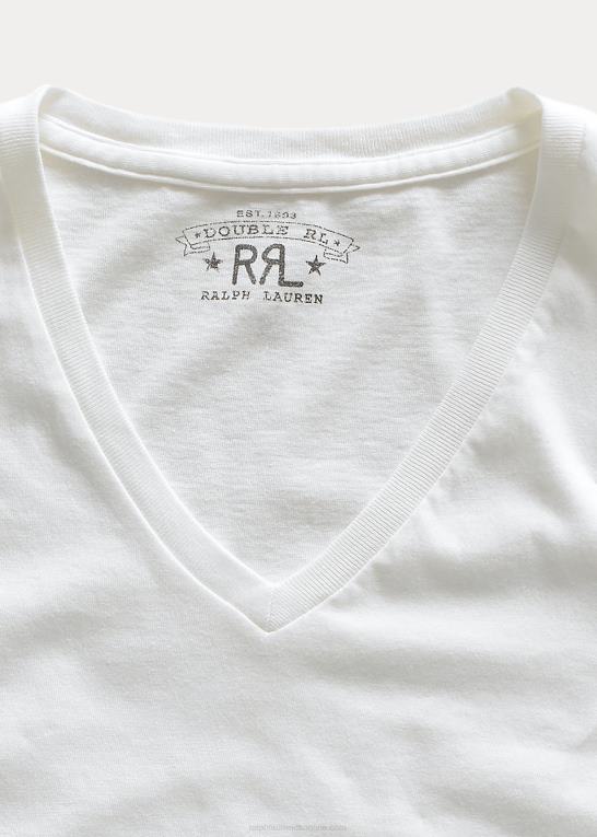 hvid Mænd Ralph Lauren jersey t-shirt med v-hals Z426B1690