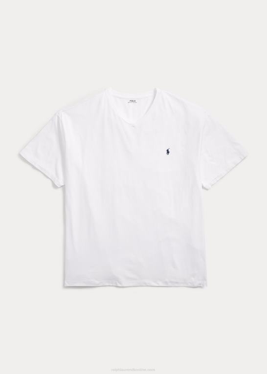 hvid Mænd Ralph Lauren jersey t-shirt med v-hals Z426B1843