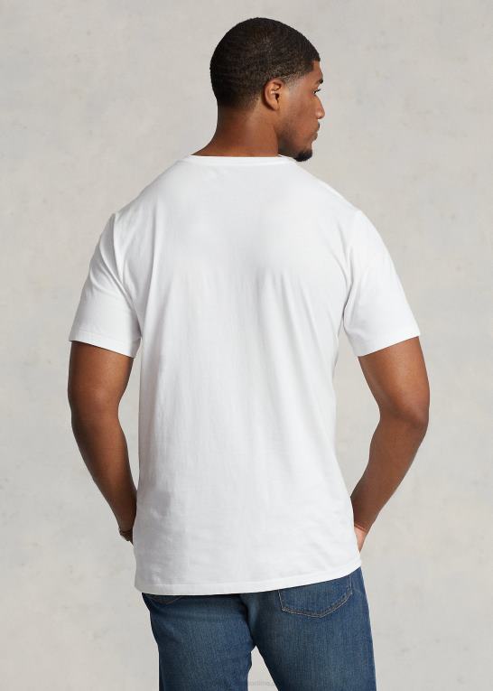 hvid Mænd Ralph Lauren jersey t-shirt med v-hals Z426B1843