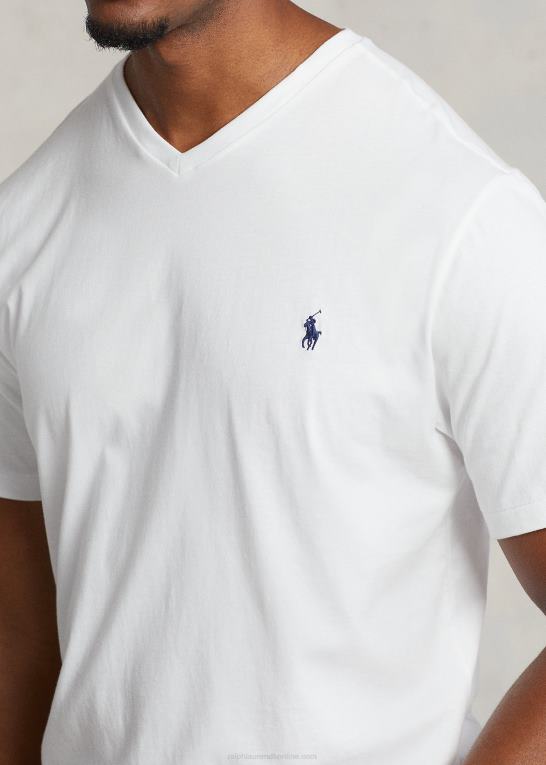 hvid Mænd Ralph Lauren jersey t-shirt med v-hals Z426B1843