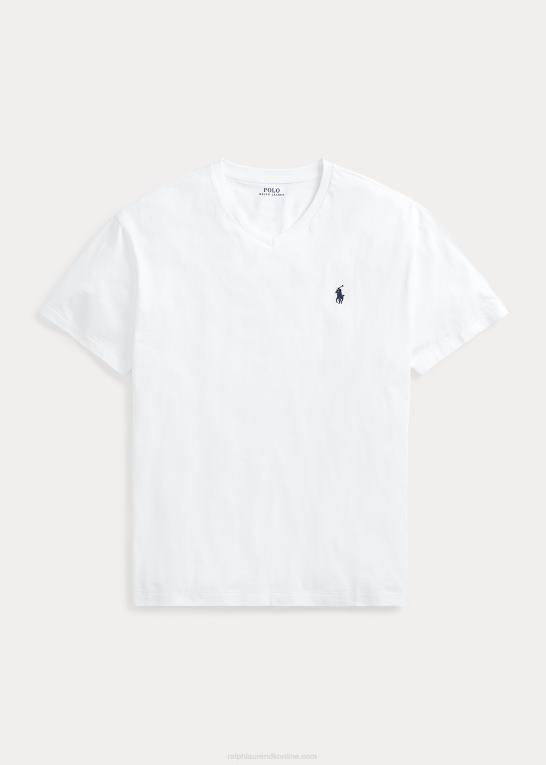 hvid Mænd Ralph Lauren klassisk pasform jersey t-shirt med v-hals Z426B204