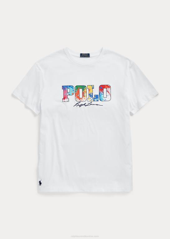 hvid Mænd Ralph Lauren klassisk pasform logo jersey t-shirt Z426B386