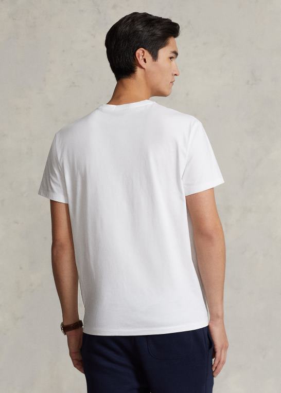 hvid Mænd Ralph Lauren klassisk pasform logo jersey t-shirt Z426B386