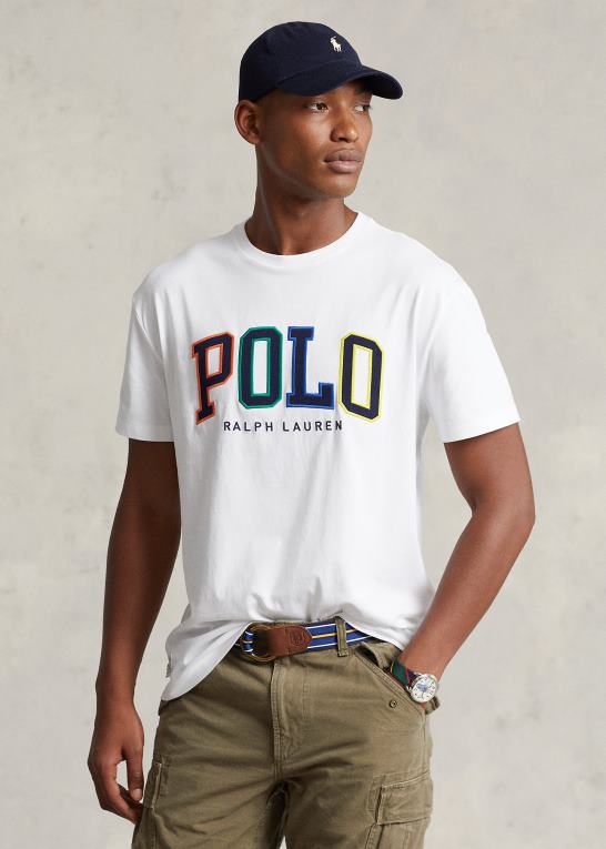 hvid Mænd Ralph Lauren klassisk pasform logo jersey t-shirt Z426B424
