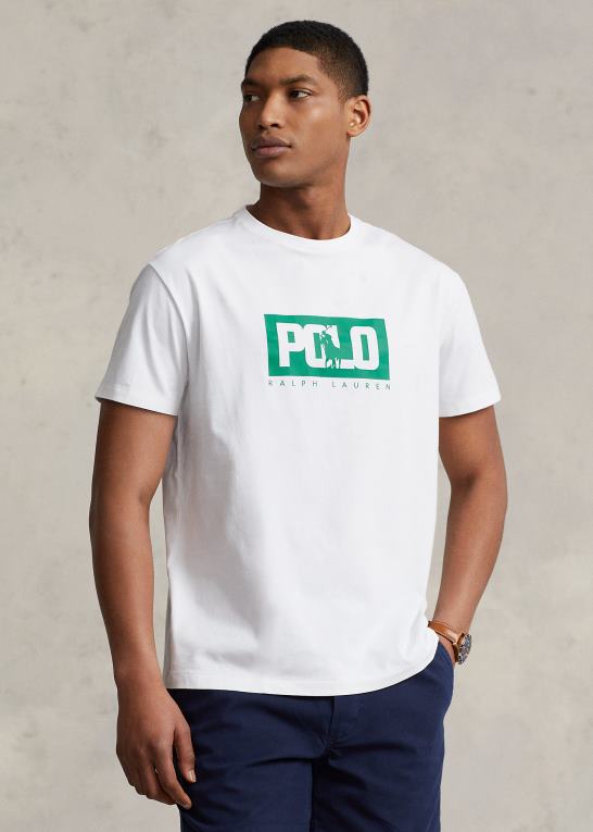 hvid Mænd Ralph Lauren klassisk pasform logo jersey t-shirt Z426B502