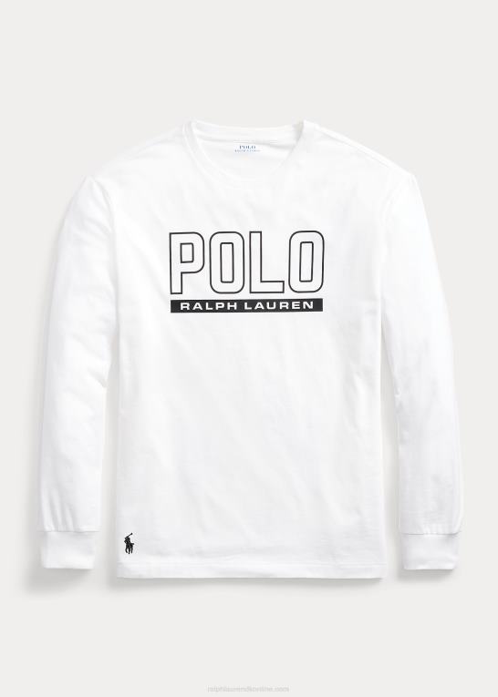 hvid Mænd Ralph Lauren klassisk pasform logojersey t-shirt med rund hals Z426B8500