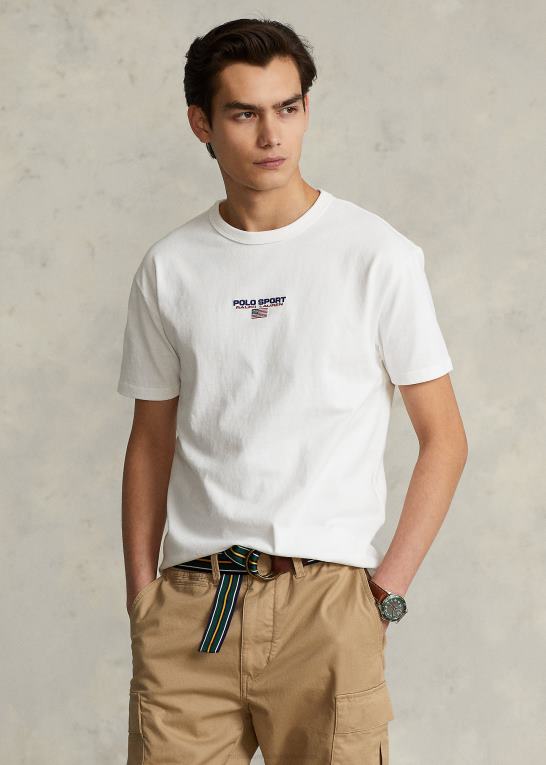 hvid Mænd Ralph Lauren klassisk pasform polo sport jersey t-shirt Z426B544