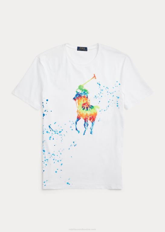 hvid Mænd Ralph Lauren klassisk pasform stor ponyjersey t-shirt Z426B885