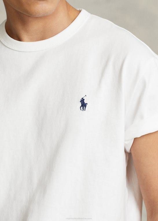 hvid Mænd Ralph Lauren klassisk pasform tungvægts jersey t-shirt Z426B233