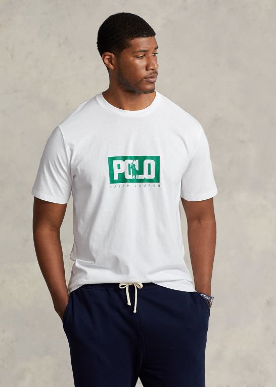 hvid Mænd Ralph Lauren logo jersey t-shirt Z426B1625