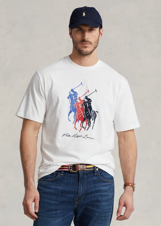 hvid Mænd Ralph Lauren stor pony jersey t-shirt Z426B1478