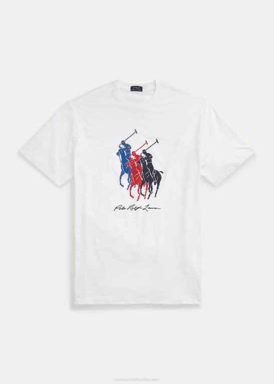 hvid Mænd Ralph Lauren stor pony jersey t-shirt Z426B1478