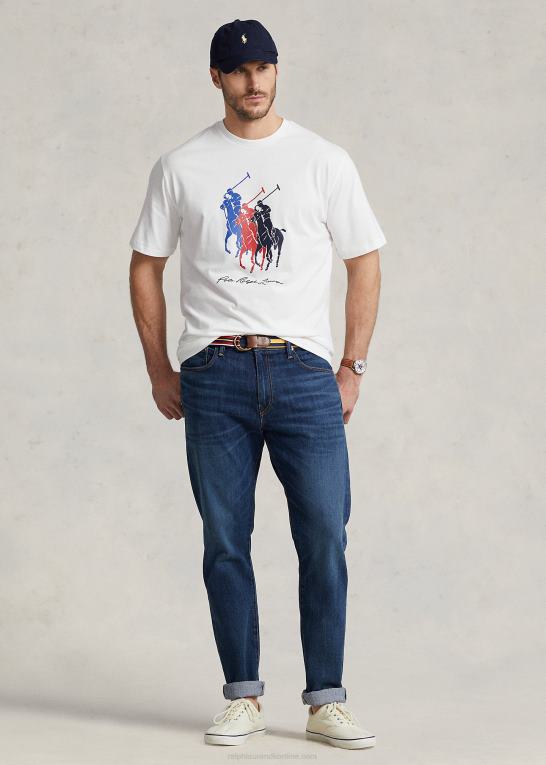 hvid Mænd Ralph Lauren stor pony jersey t-shirt Z426B1478