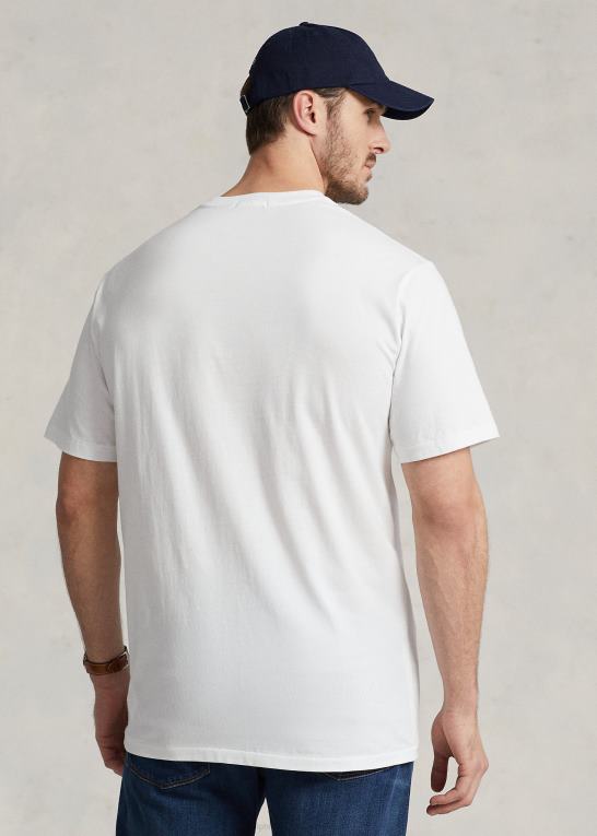 hvid Mænd Ralph Lauren stor pony jersey t-shirt Z426B1478