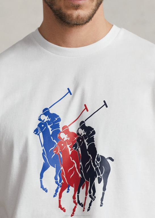 hvid Mænd Ralph Lauren stor pony jersey t-shirt Z426B1478