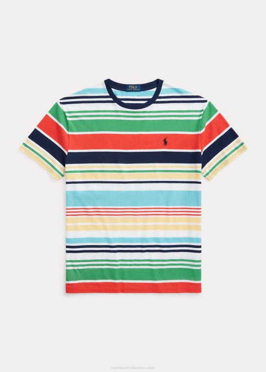 hvid multi Mænd Ralph Lauren klassisk pasform stribet jersey t-shirt Z426B322