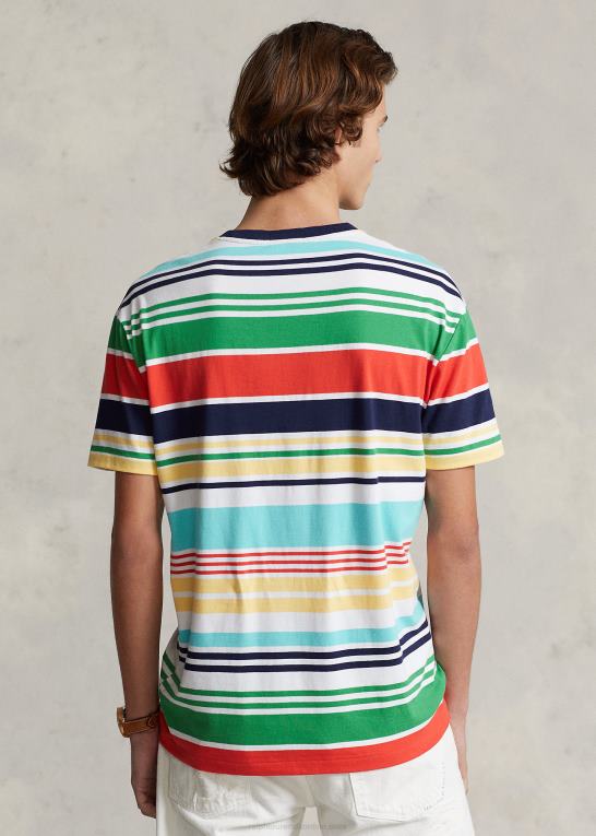 hvid multi Mænd Ralph Lauren klassisk pasform stribet jersey t-shirt Z426B322
