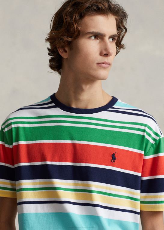 hvid multi Mænd Ralph Lauren klassisk pasform stribet jersey t-shirt Z426B322