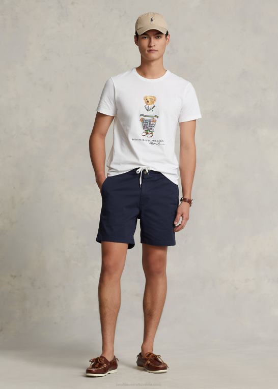 hvid prep hampton bjørn Mænd Ralph Lauren klassisk pasform polo bear jersey t-shirt Z426B522