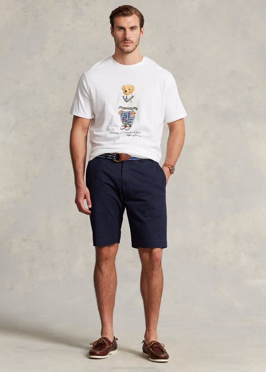hvid preppy bjørn Mænd Ralph Lauren polo bear jersey t-shirt Z426B1493
