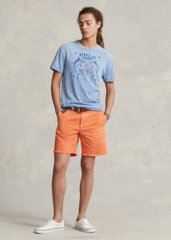 kanal blå Mænd Ralph Lauren klassisk pasform jersey grafisk t-shirt Z426B327