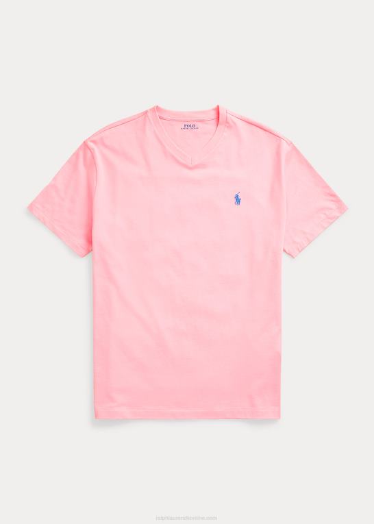 karmel pink Mænd Ralph Lauren klassisk pasform jersey t-shirt med v-hals Z426B208