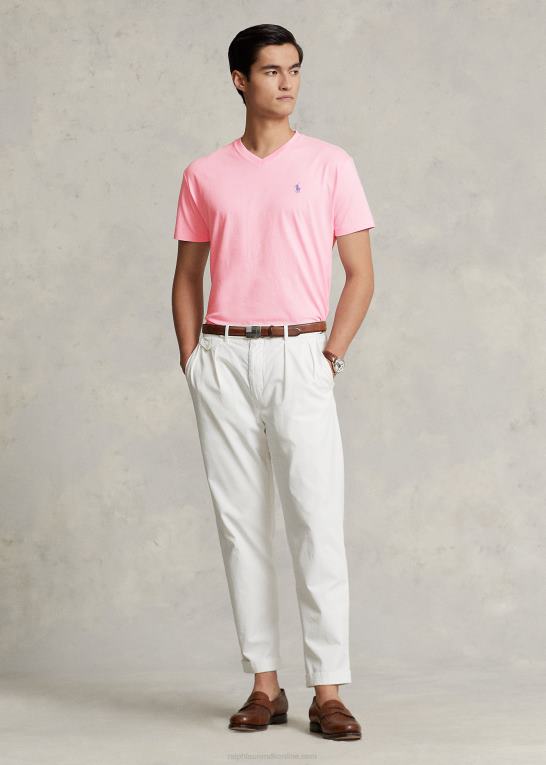 karmel pink Mænd Ralph Lauren klassisk pasform jersey t-shirt med v-hals Z426B208