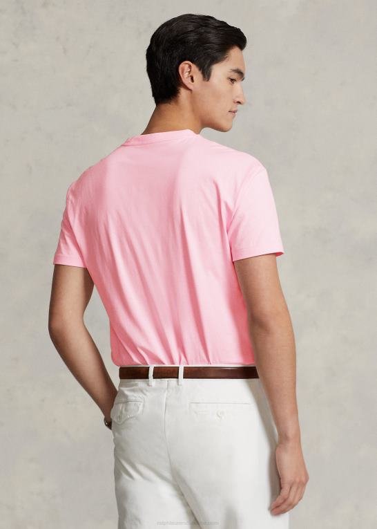 karmel pink Mænd Ralph Lauren klassisk pasform jersey t-shirt med v-hals Z426B208
