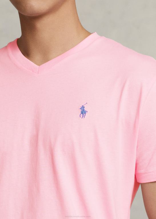 karmel pink Mænd Ralph Lauren klassisk pasform jersey t-shirt med v-hals Z426B208