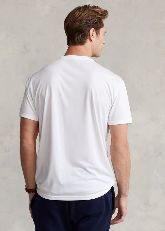 keramisk hvid Mænd Ralph Lauren klassisk pasform performance jersey t-shirt Z426B279