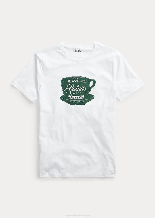 klassisk oxford hvid Mænd Ralph Lauren skræddersyet slim fit kaffe t-shirt Z426B901