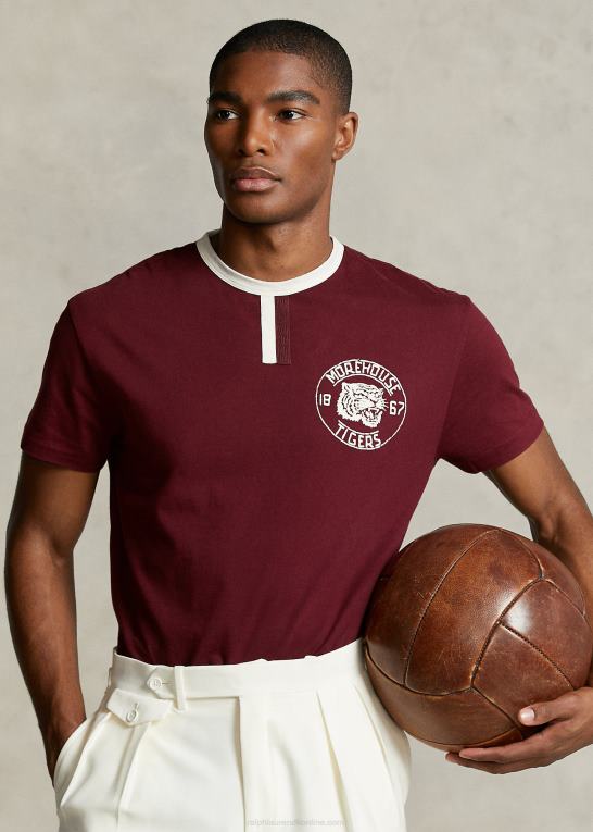 klassisk vin Mænd Ralph Lauren ringer-t-shirten fra morehouse-kollektionen Z426B1248