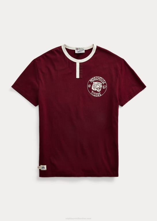 klassisk vin Mænd Ralph Lauren ringer-t-shirten fra morehouse-kollektionen Z426B1248