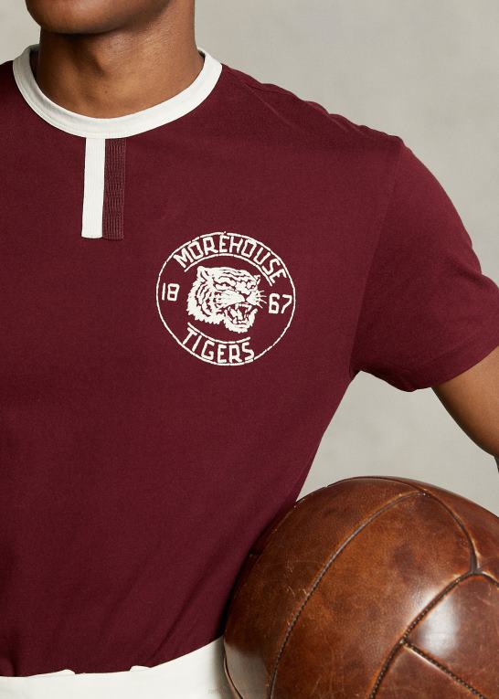 klassisk vin Mænd Ralph Lauren ringer-t-shirten fra morehouse-kollektionen Z426B1248