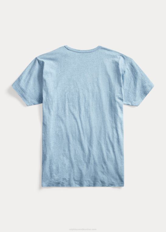 krrl054-lyng blå Mænd Ralph Lauren logo jersey t-shirt Z426B1695