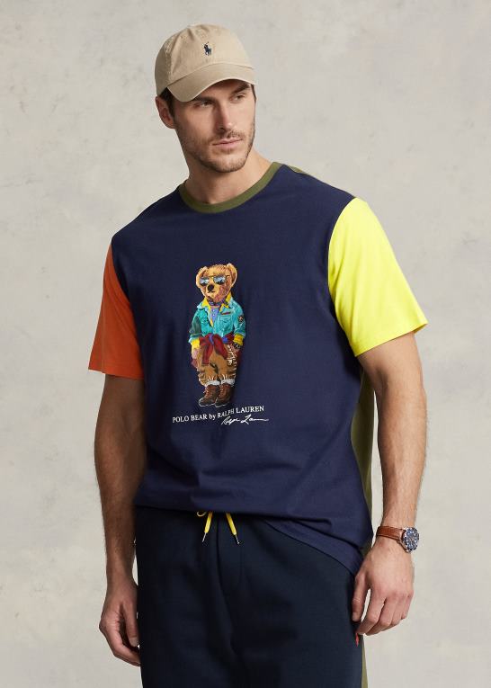 krydstogt flådebjørn Mænd Ralph Lauren polobjørn farveblokeret jersey t-shirt Z426B1328