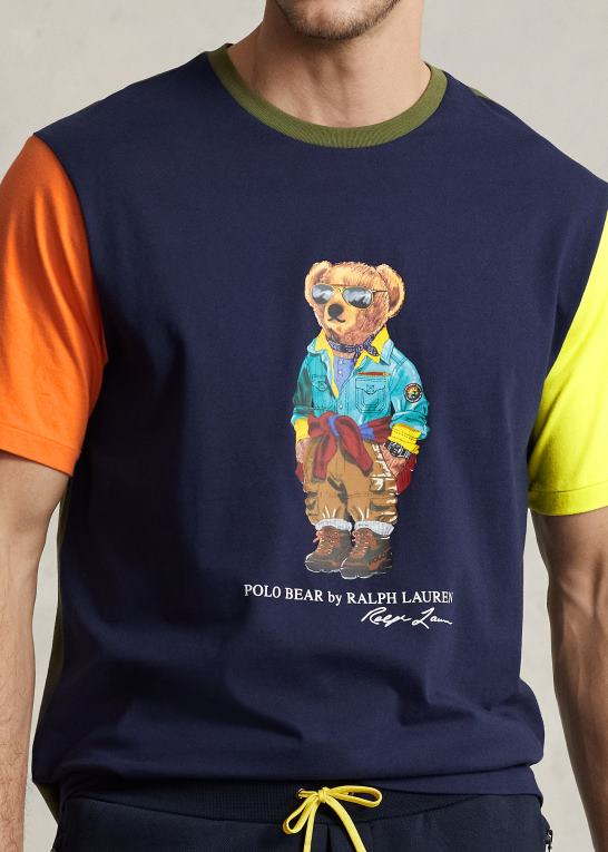 krydstogt flådebjørn Mænd Ralph Lauren polobjørn farveblokeret jersey t-shirt Z426B1328