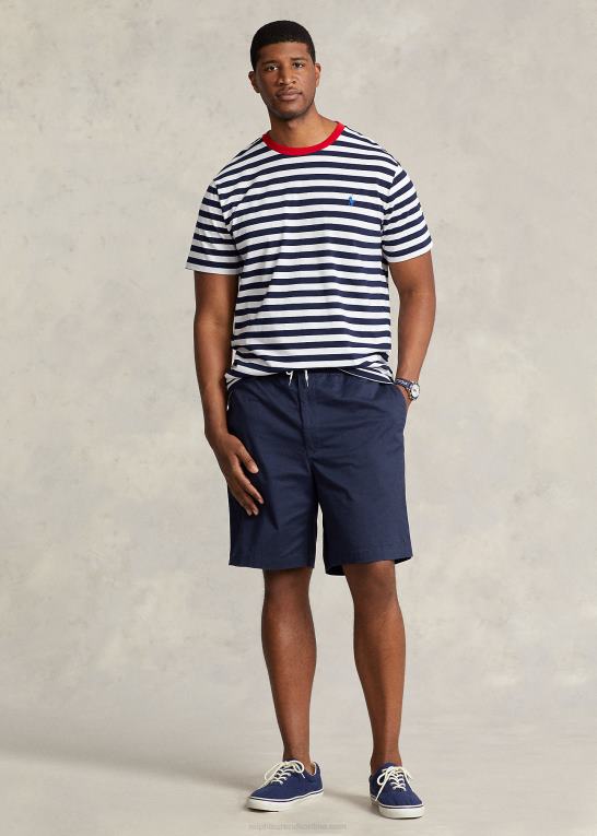 krydstogt marine/hvid Mænd Ralph Lauren stribet jersey t-shirt med rund hals Z426B1411