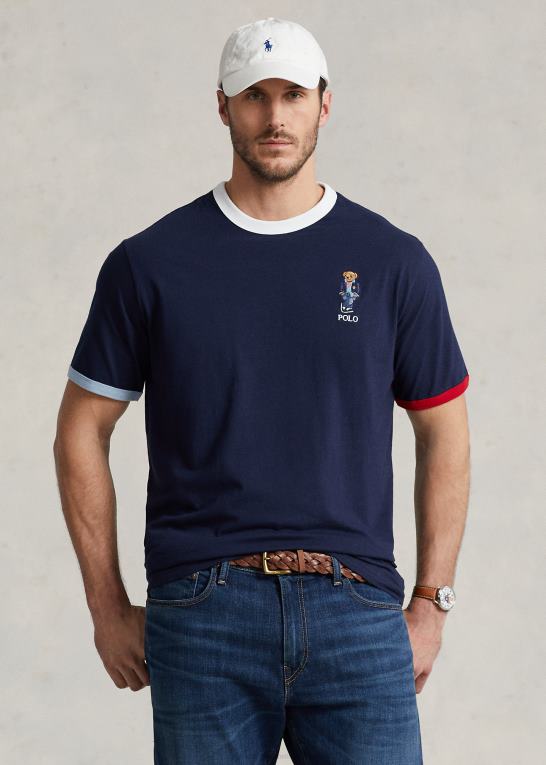 krydstogt marine rød Mænd Ralph Lauren polo bear jersey t-shirt Z426B1444