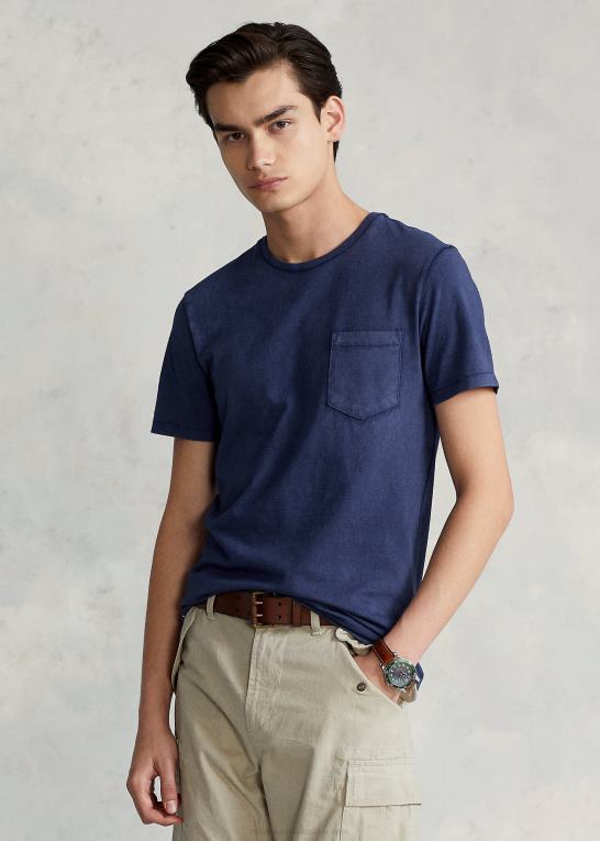 krydstogtflåde Mænd Ralph Lauren brugerdefineret slim fit jersey lomme t-shirt Z426B345